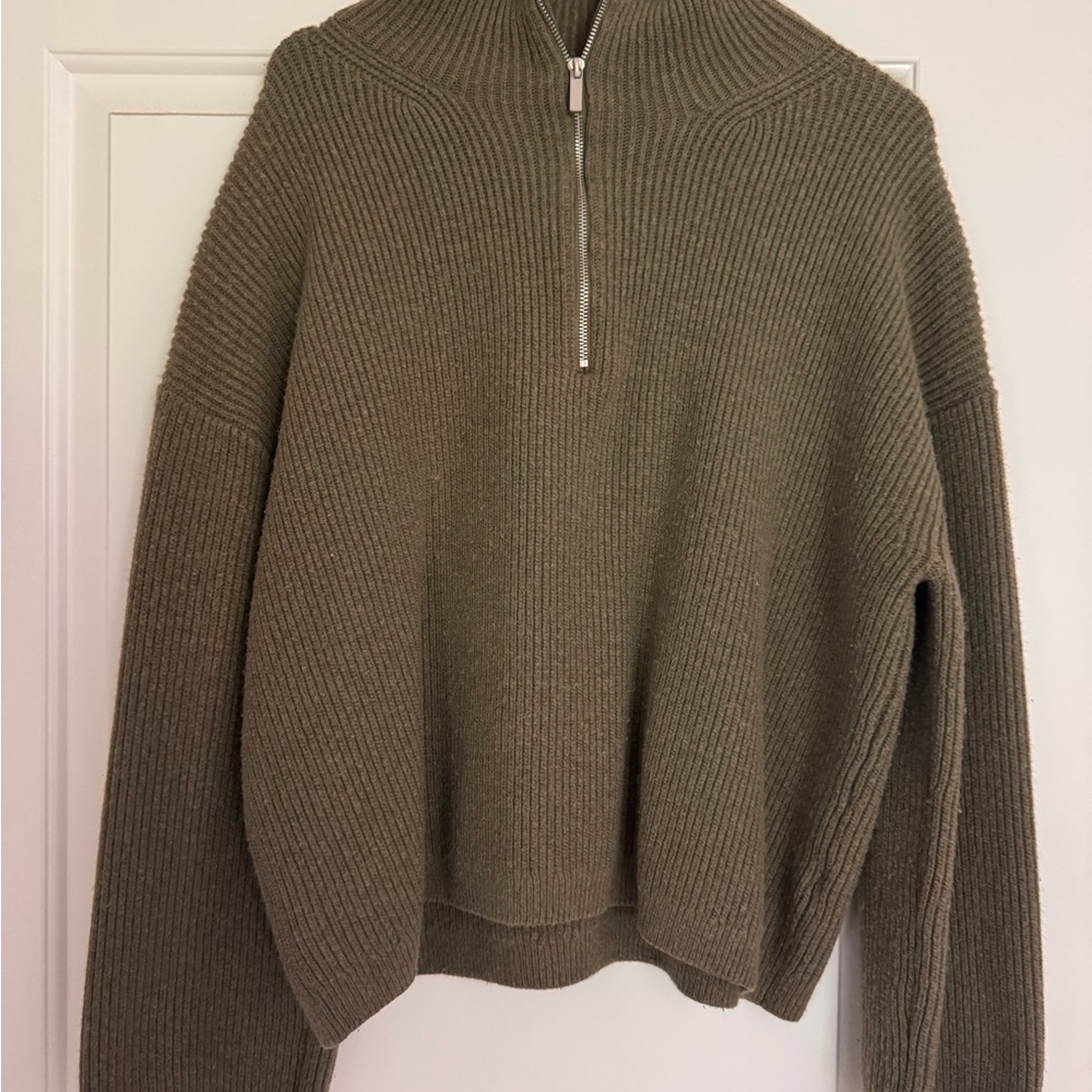 H&M Olive Green Women's Half-Zip Sweater